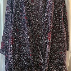 Paisley Patterned Open Front Cardigan